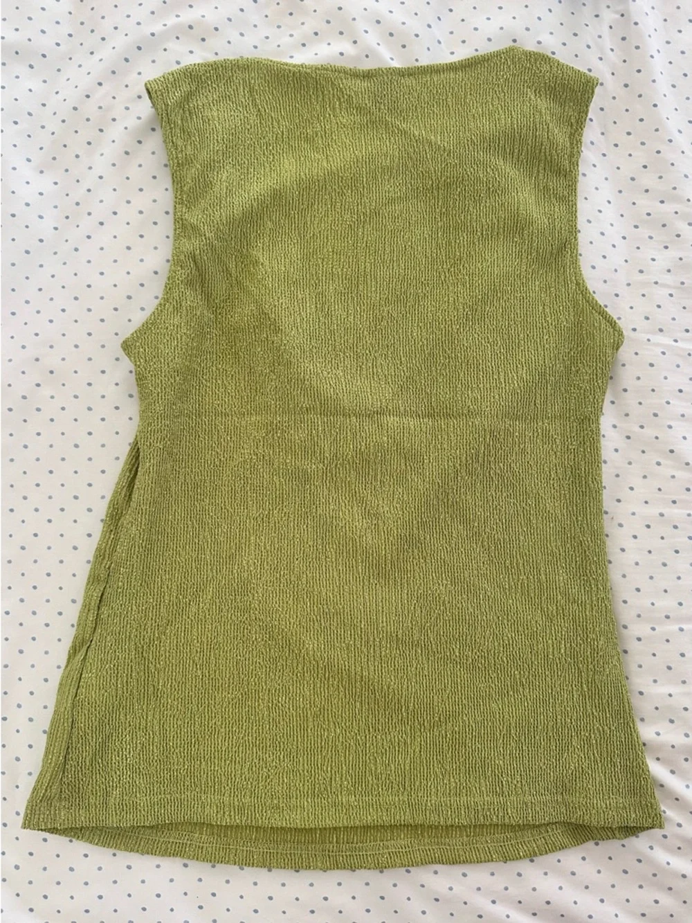 SHEIN Green Ribbed Tank Top | Twist Detail | Sleeveless | Size XS - Picture 3 of 7